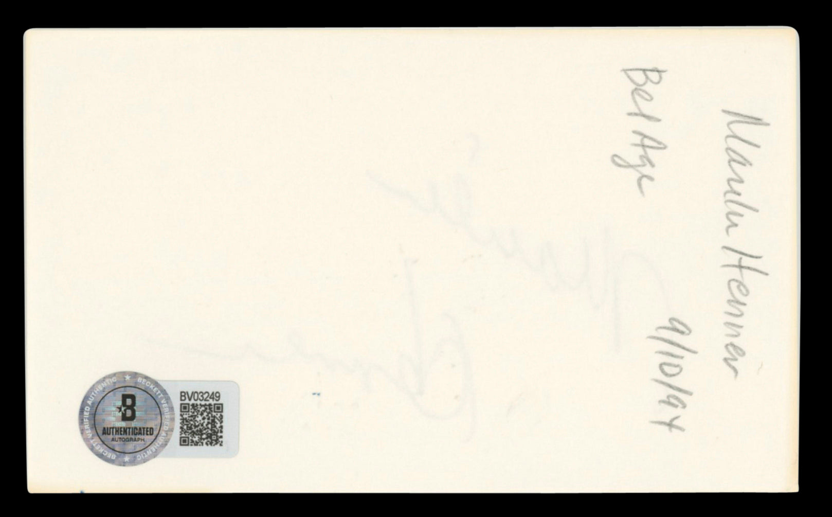 Marilu Henner Taxi Authentic Signed 3x5 Index Card Autographed BAS #BV03249