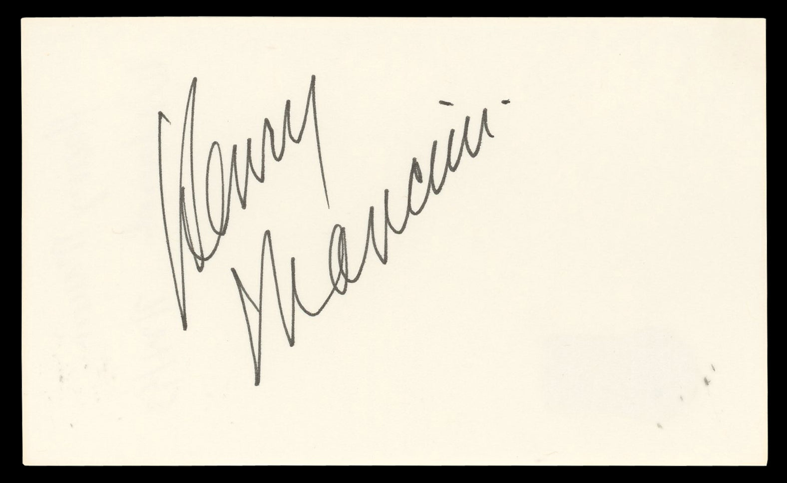 Henry Mancini Musician Authentic Signed 3x5 Index Card Autographed BAS #BN35211
