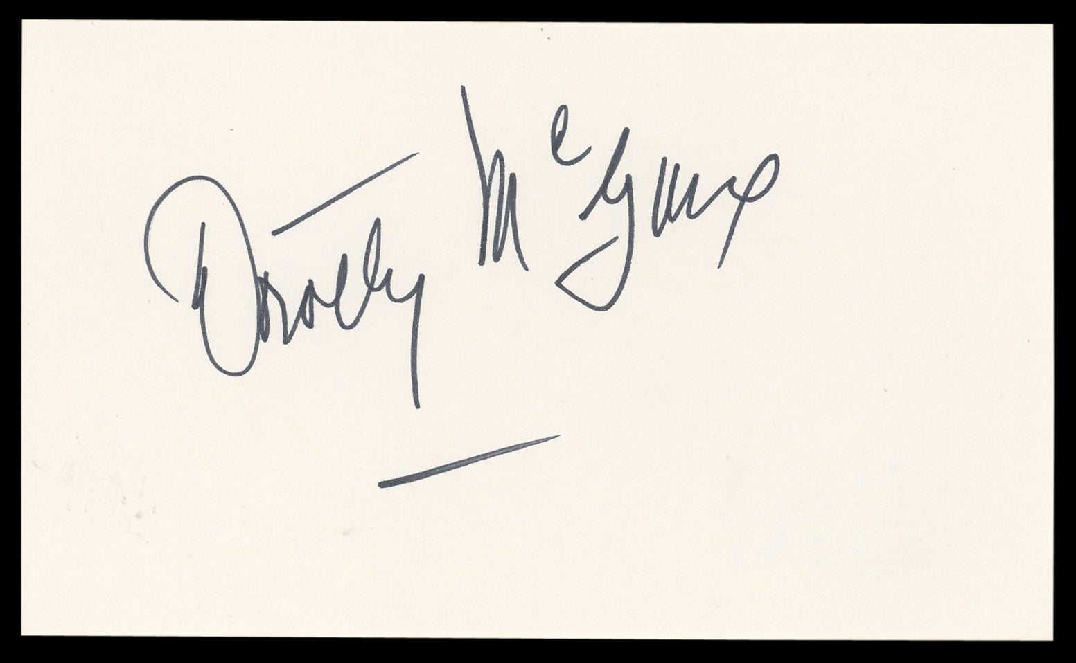 Dorothy McGuire Gentleman's Agreement Signed 3x5 Index Card BAS #BL98869