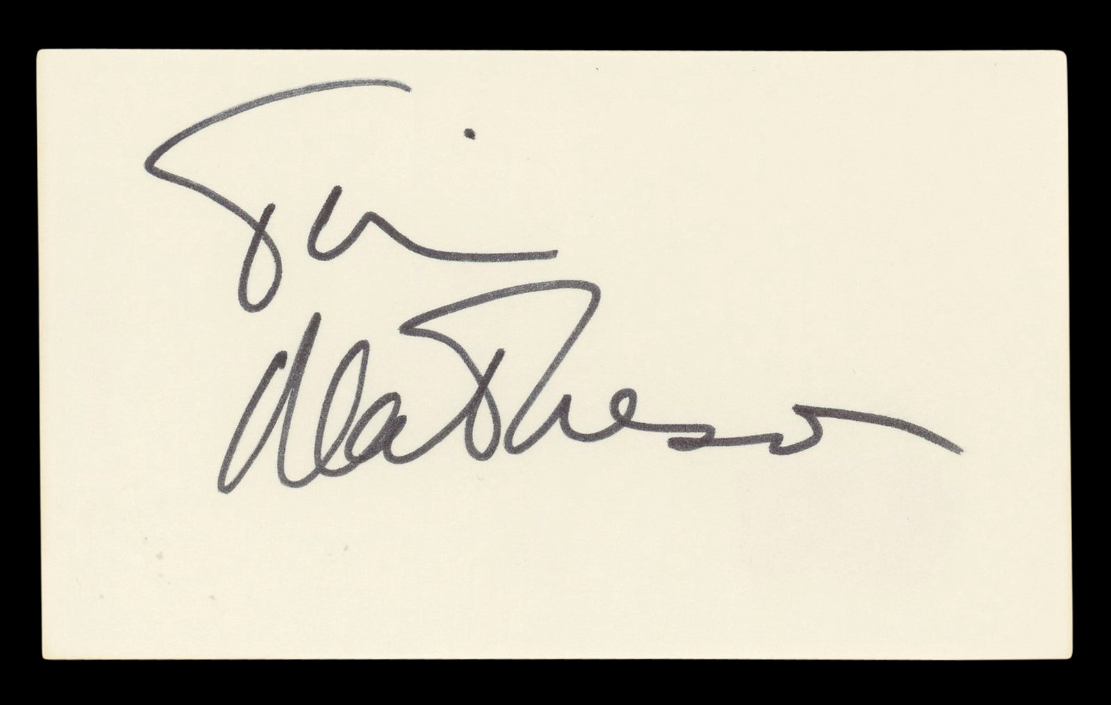 Tim Matheson Hart of Dixie Authentic Signed 3x5 Index Card BAS #BL96685