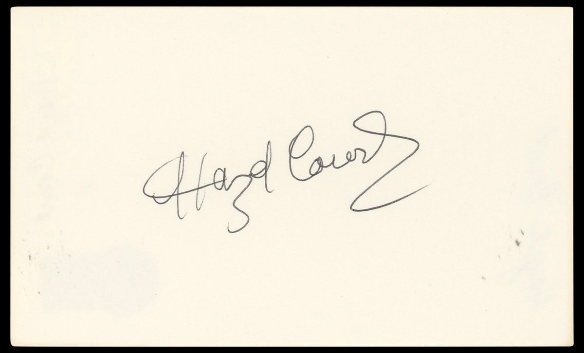 Hazel Court The Curse Of Frankenstein Signed 3x5 Index Card BAS #BN33213