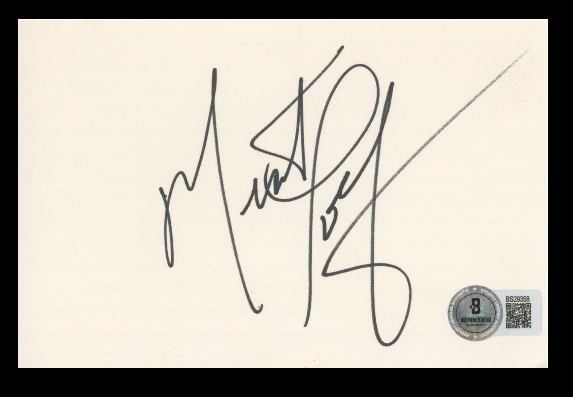 Meat Loaf Fight Club Authentic Signed 4x6 Index Card BAS #BS29358