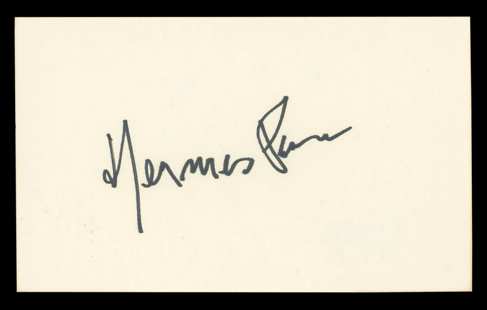 Hermes Pan Top Hat Authentic Signed 3x5 Index Card Autographed BAS #BL98868