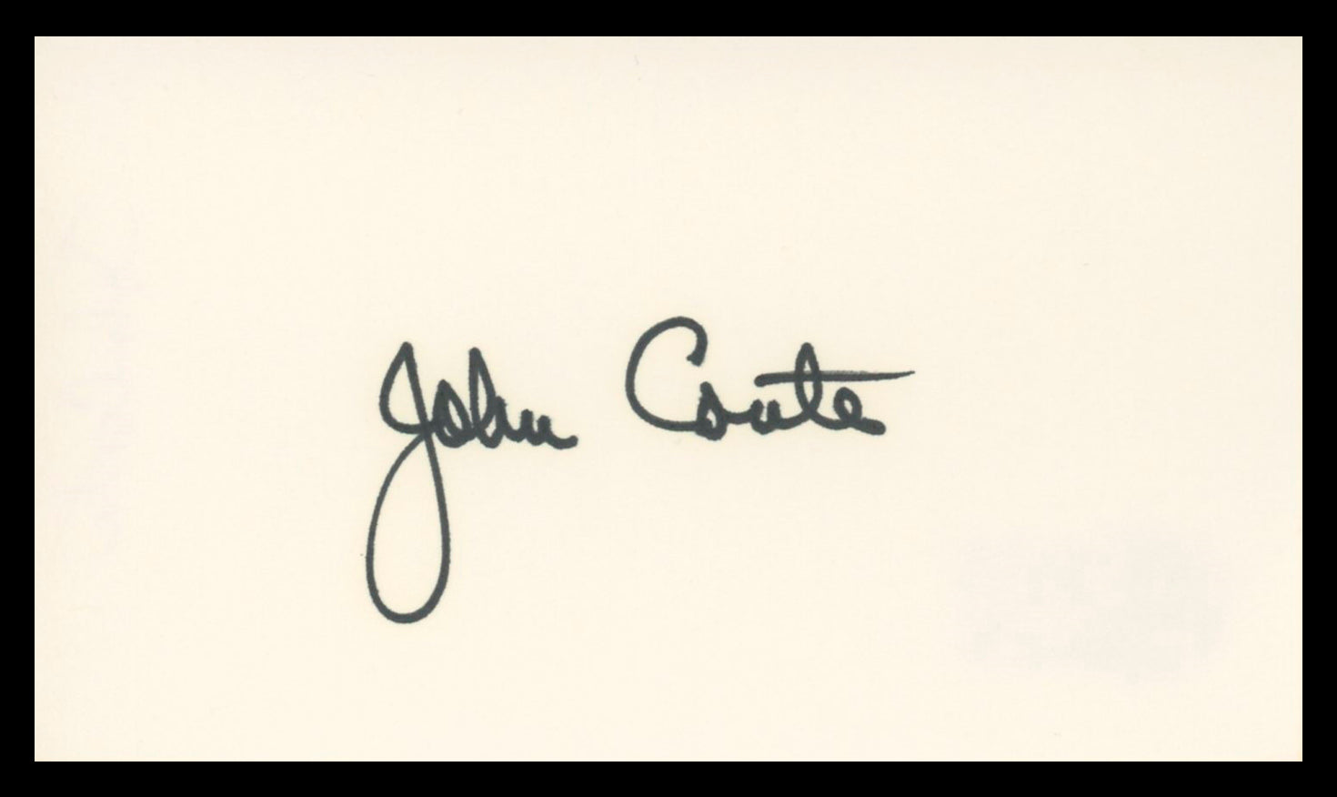 John Conte The Man With The Golden Arm Signed 3x5 Index Card BAS #BV03160