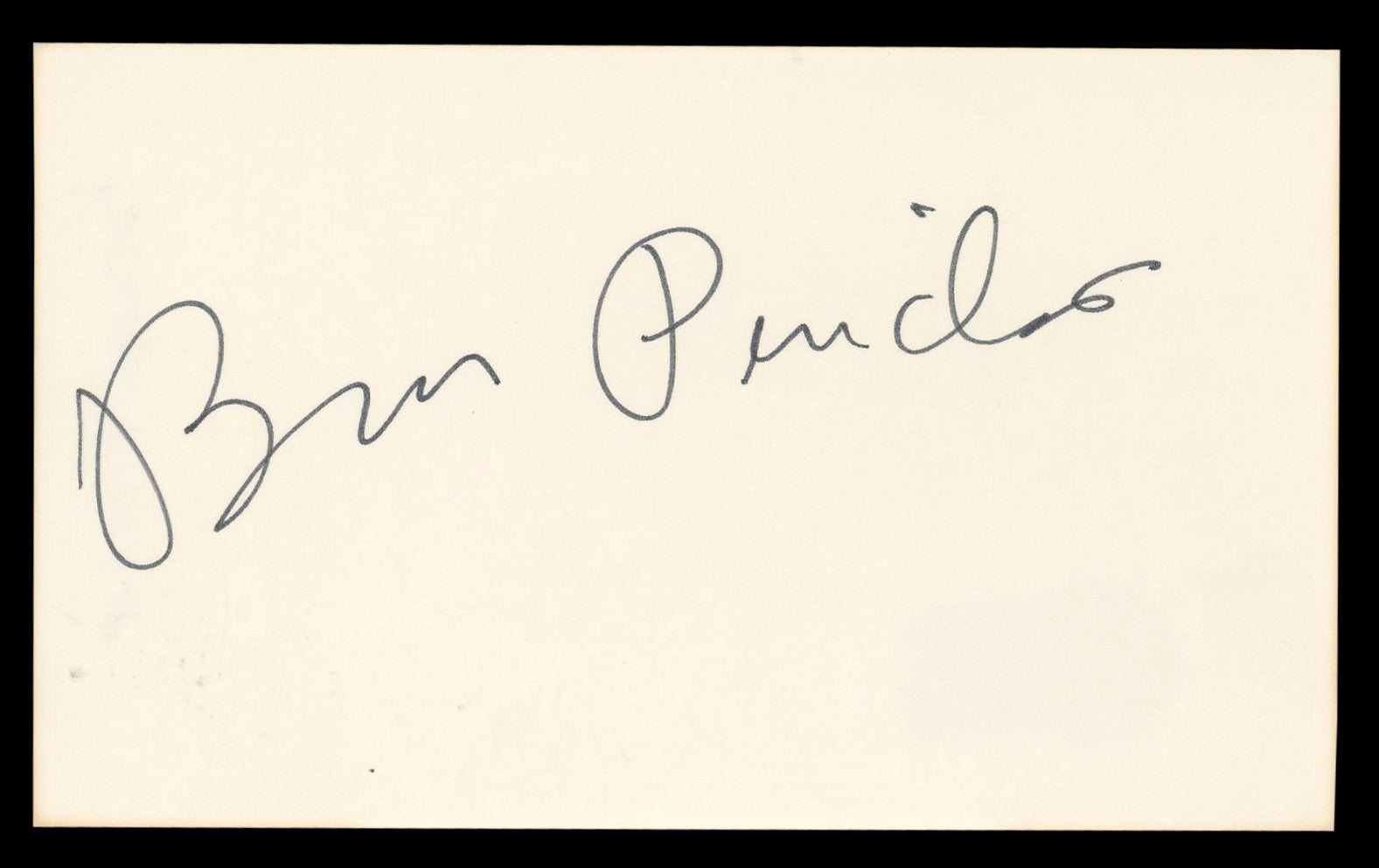 Bronson Pinchot True Romance Authentic Signed 3x5 Index Card BAS #BL98866