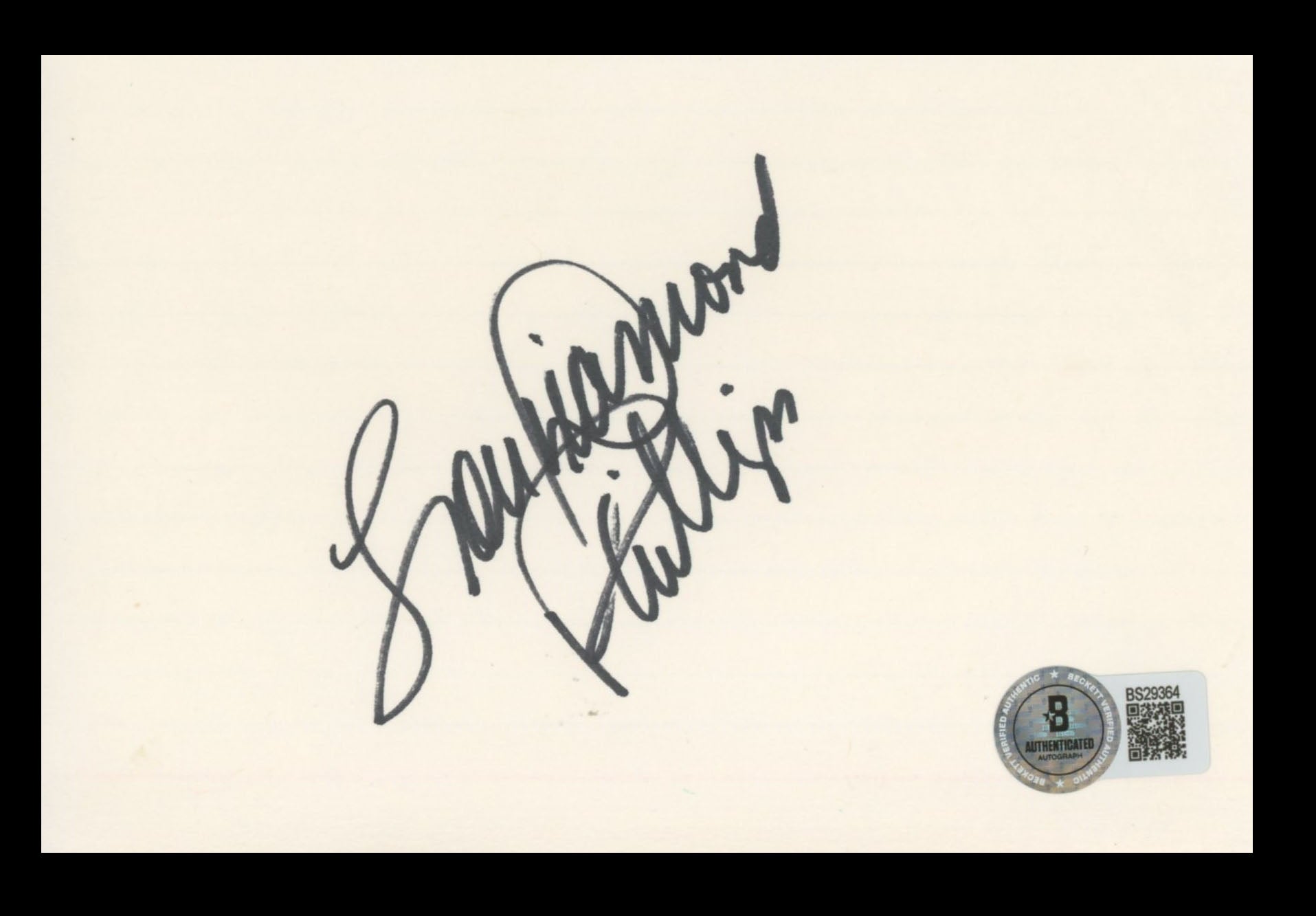Lou Diamond Phillips Longmire Authentic Signed 4x6 Index Card BAS #BS29364