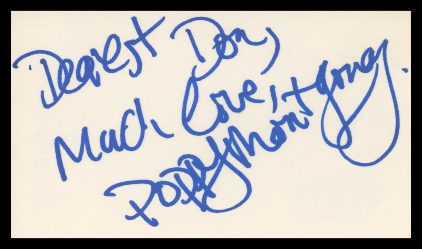 Poppy Montgomery Without a Trace Signed 3x5 Index Card Autographed BAS #BV03167