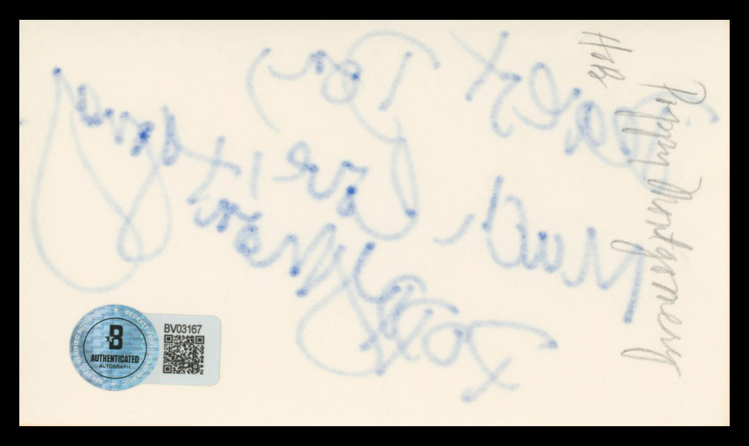 Poppy Montgomery Without a Trace Signed 3x5 Index Card Autographed BAS #BV03167