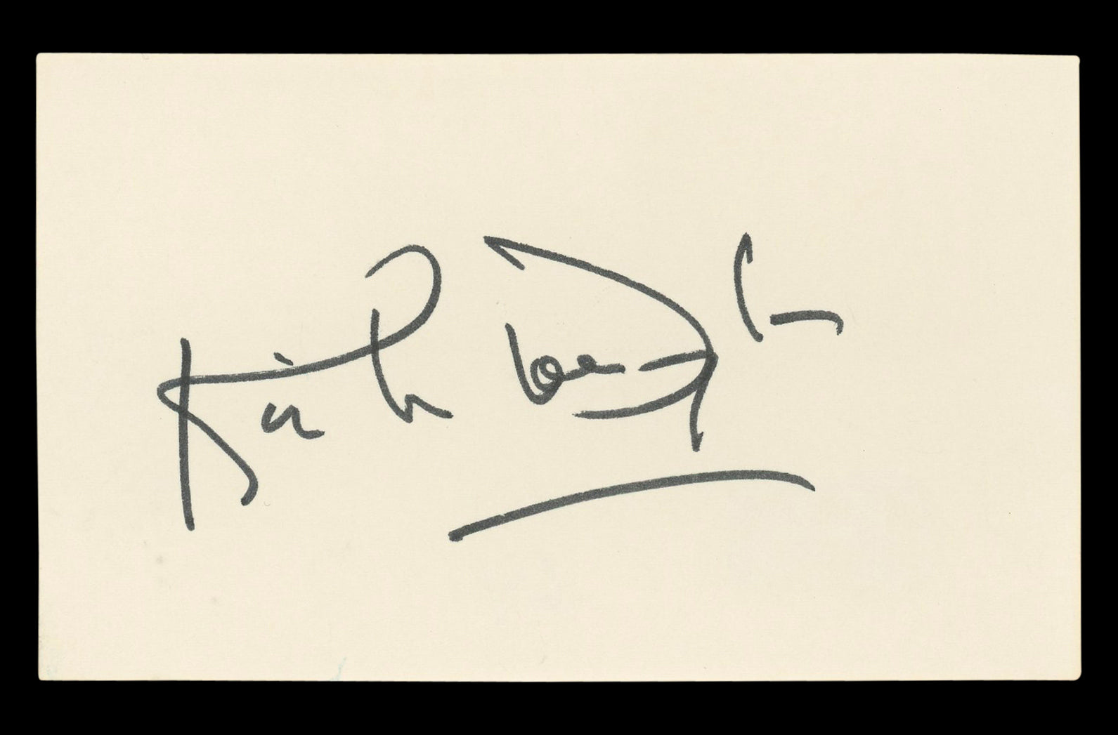 Kirk Douglas Spartacus Authentic Signed 3x5 Index Card Autographed BAS #BL96694