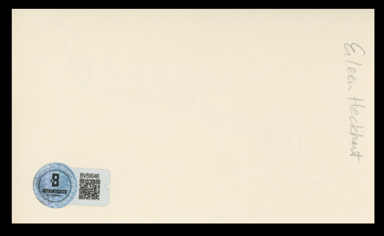 Eileen Heckart Butterflies Are Free Authentic Signed 3x5 Index Card BAS #BV59046