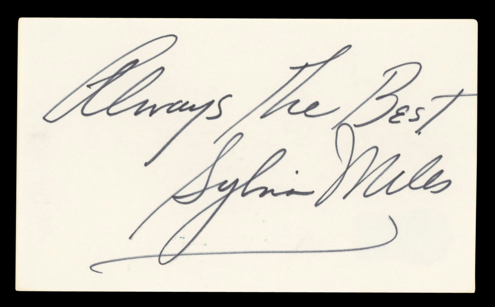 Sylvia Miles Midnight Cowboy Authentic Signed 3x5 Index Card BAS #BV03165