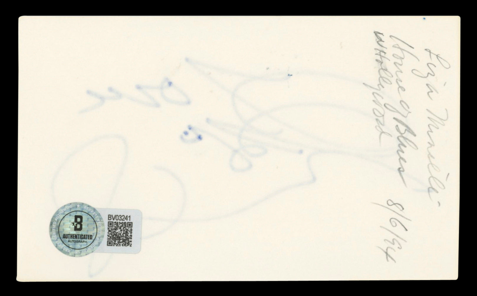 Liza Minnelli Cabaret "Love" Authentic Signed 3x5 Index Card BAS #BV03241