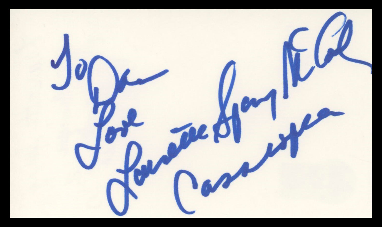 Laurette Spang Battlestar Galactica Authentic Signed 3x5 Index Card BAS #BV01239