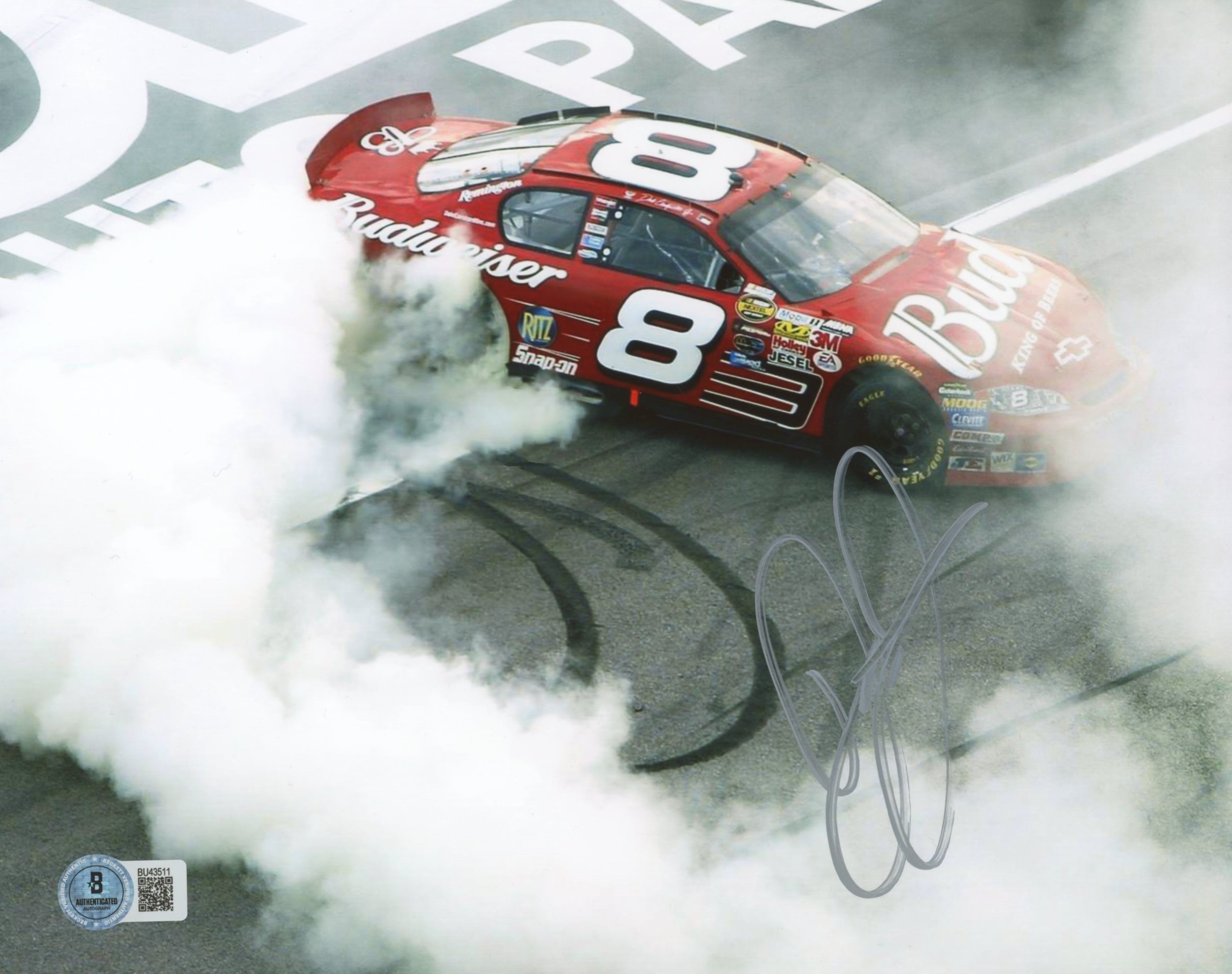 Dale Earnhardt Jr. NASCAR Authentic Signed 8x10 Horizontal Photo BAS #BU43511