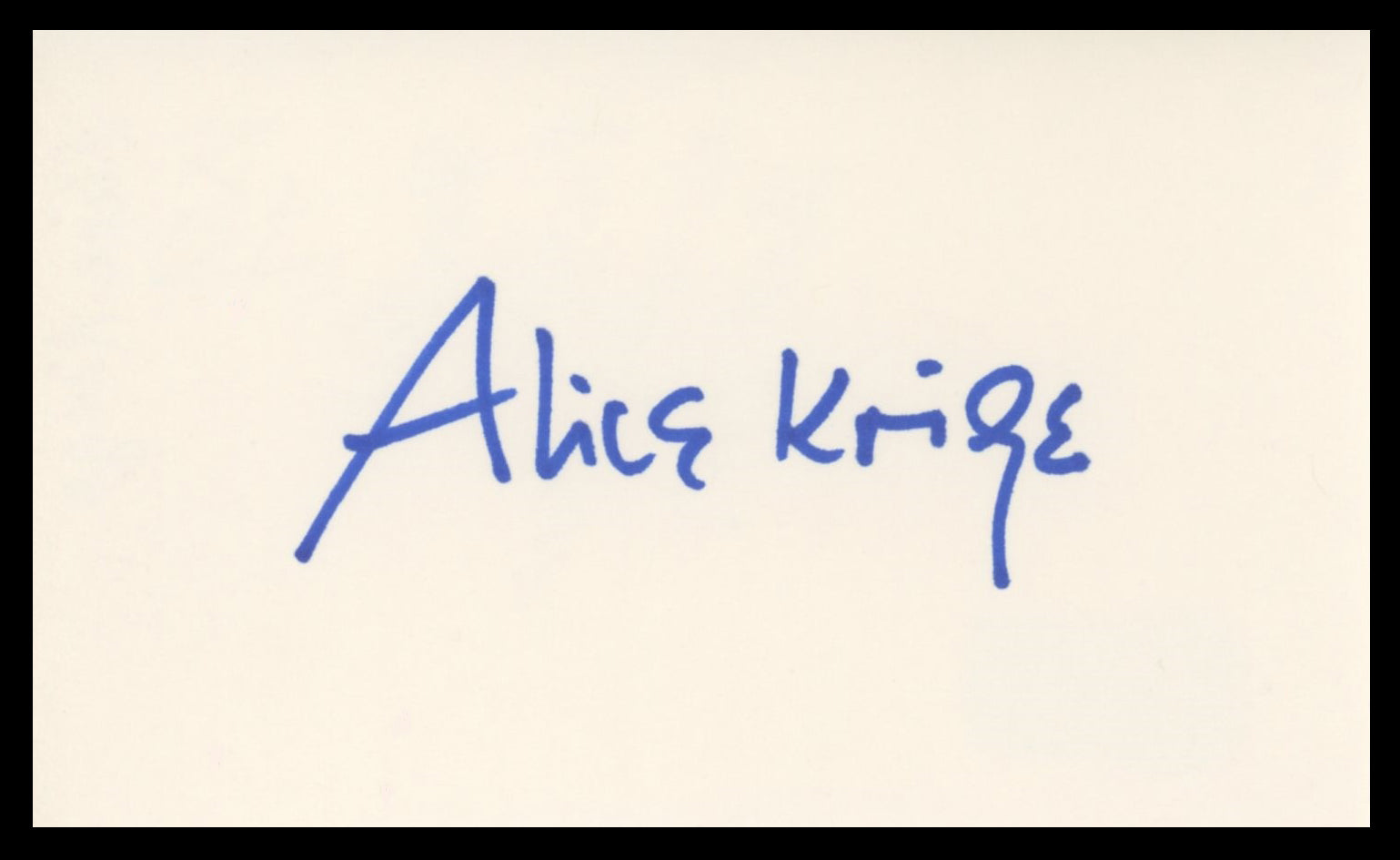 Alice Krige Star Trek First Contact Authentic Signed 3x5 Index Card BAS #BV59054