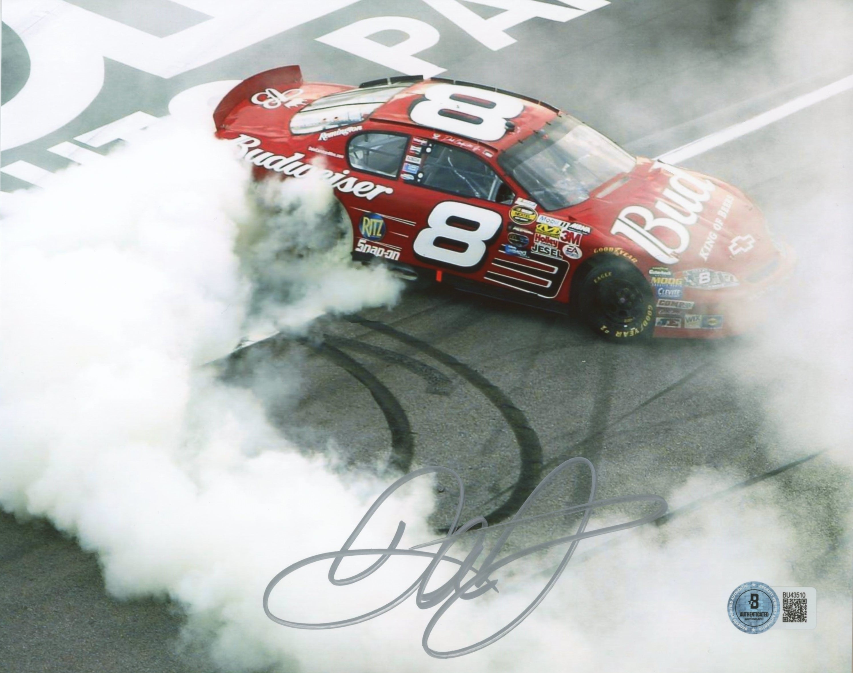 Dale Earnhardt Jr. NASCAR Authentic Signed 8x10 Horizontal Photo BAS #BU43510