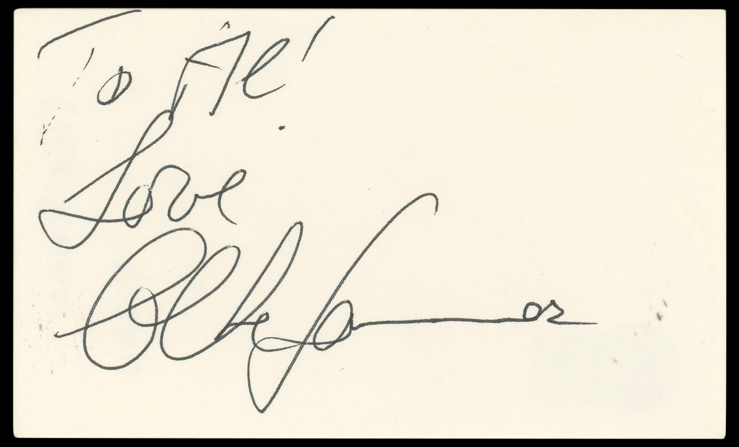 Elke Sommer A Shot in the Dark "To Al! Love" Signed 3x5 Index Card BAS #BN33333