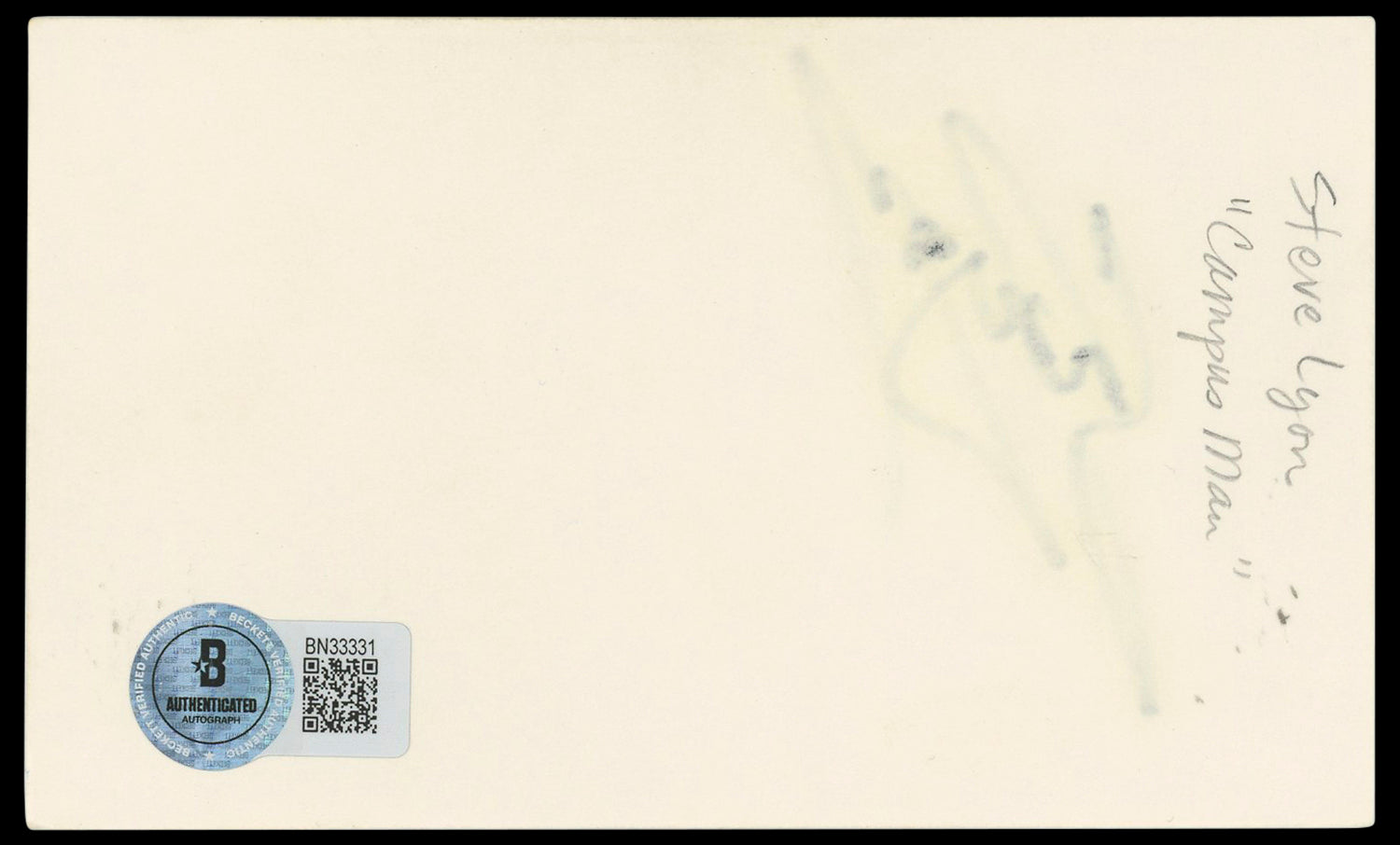 Steve Lyons Authentic Signed 3x5 Index Card Autographed BAS #BN33331