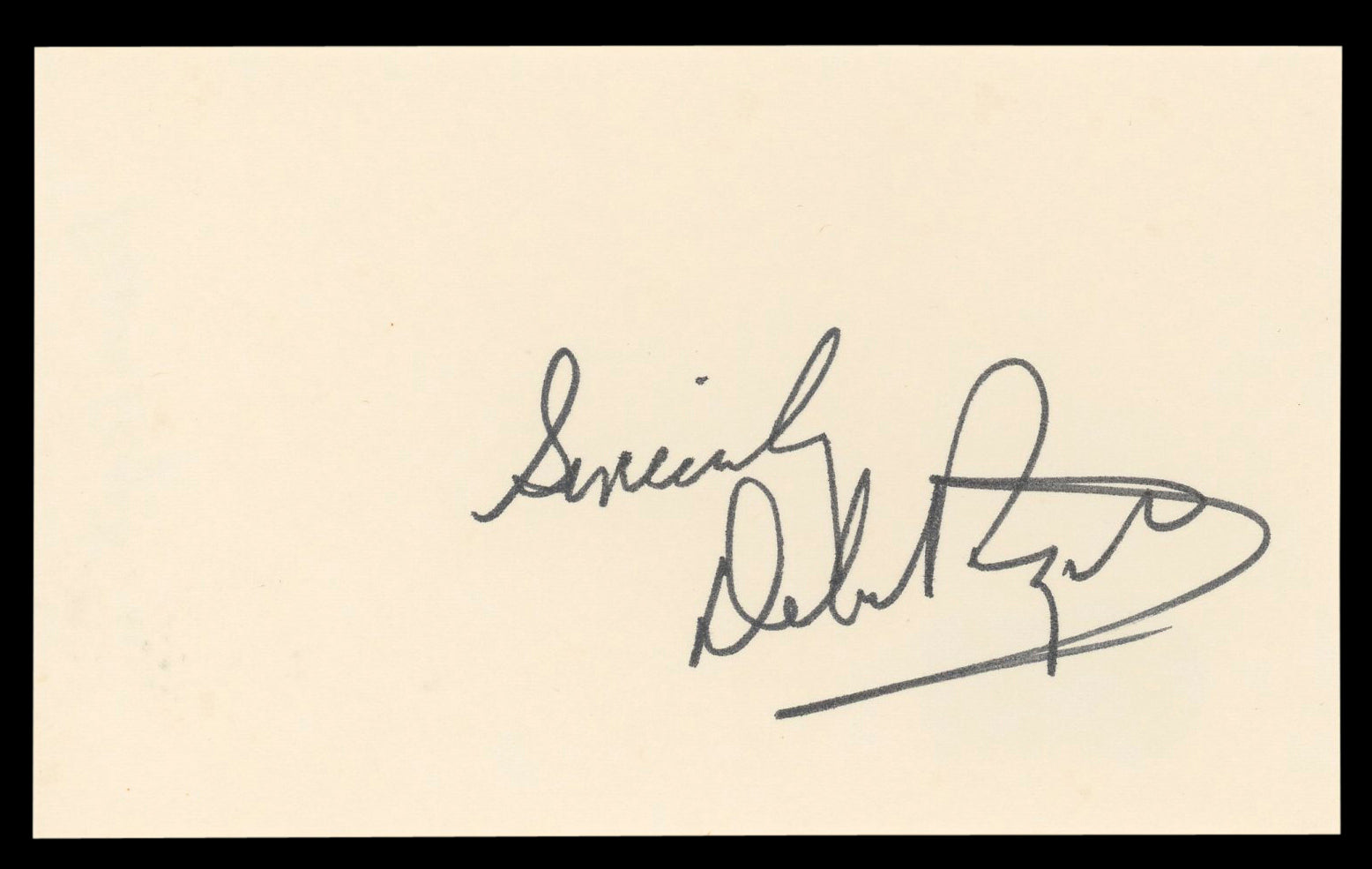 Debra Paget The Ten Commandments Authentic Signed 3x5 Index Card BAS #BL98848