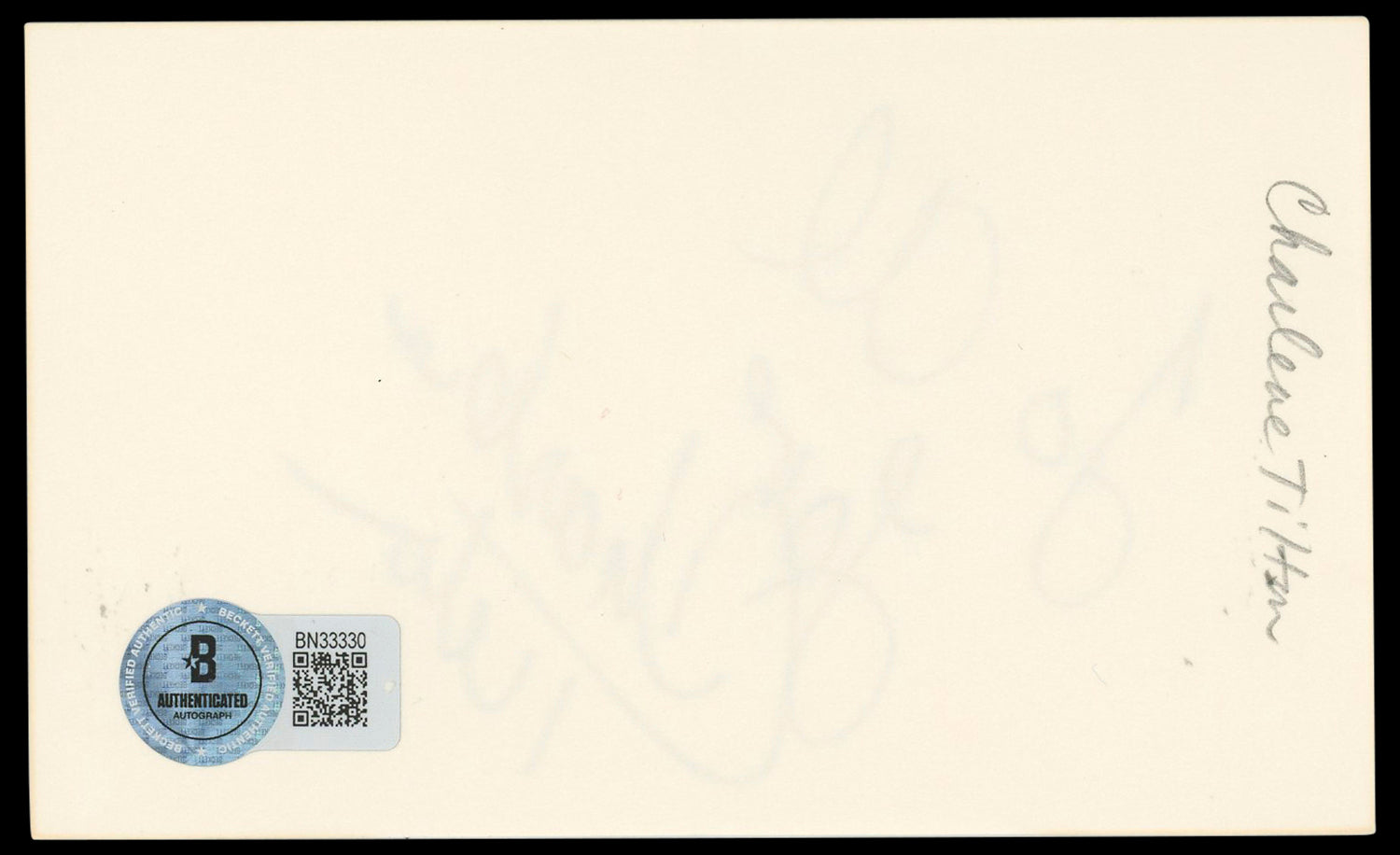 Charlene Tilton Dallas Authentic Signed 3x5 Index Card Autographed BAS #BN33330