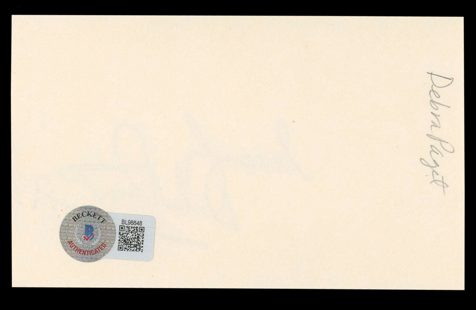 Debra Paget The Ten Commandments Authentic Signed 3x5 Index Card BAS #BL98848