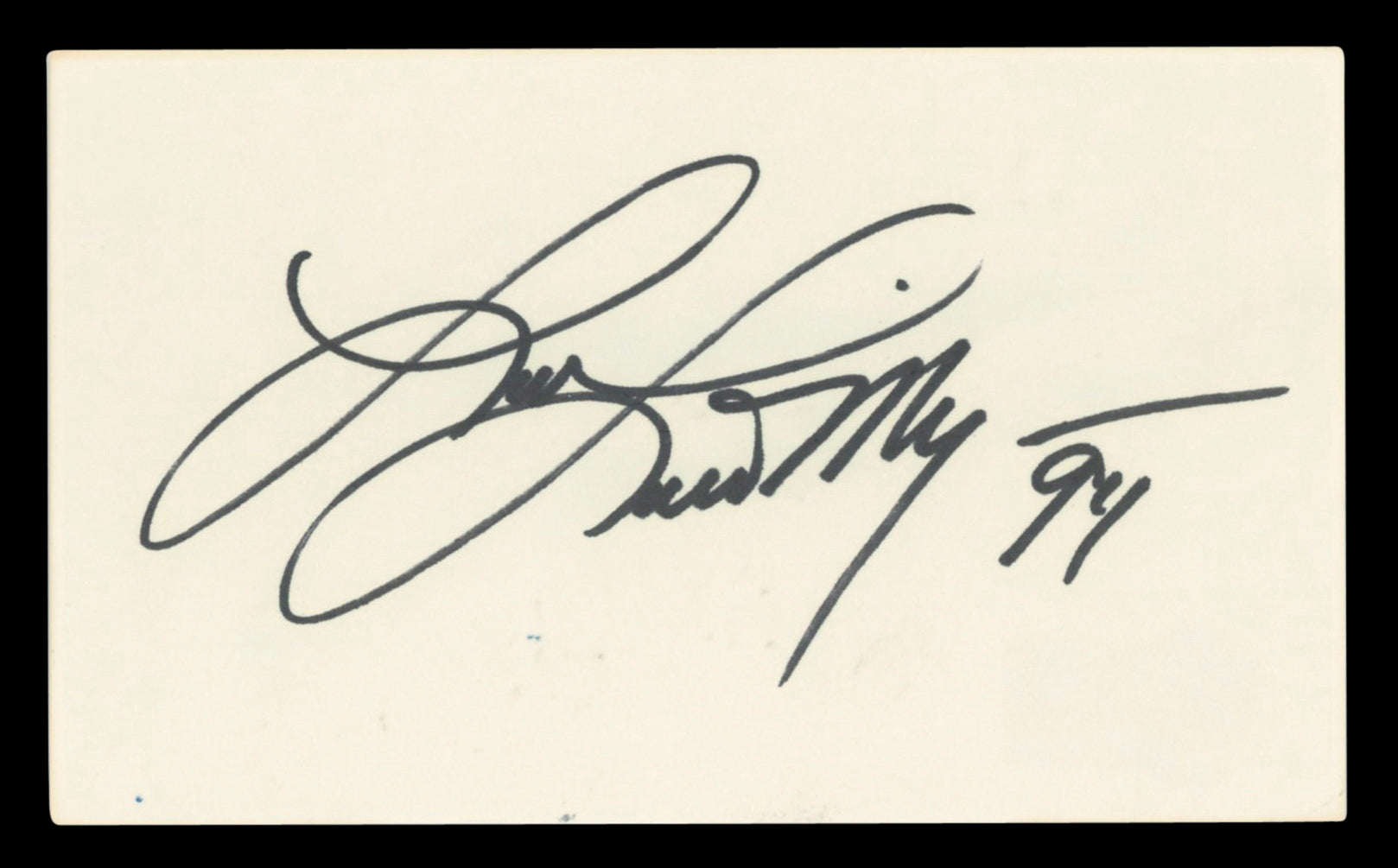 Lorrie Morgan 94 Authentic Signed 3x5 Index Card Autographed BAS #BV03082