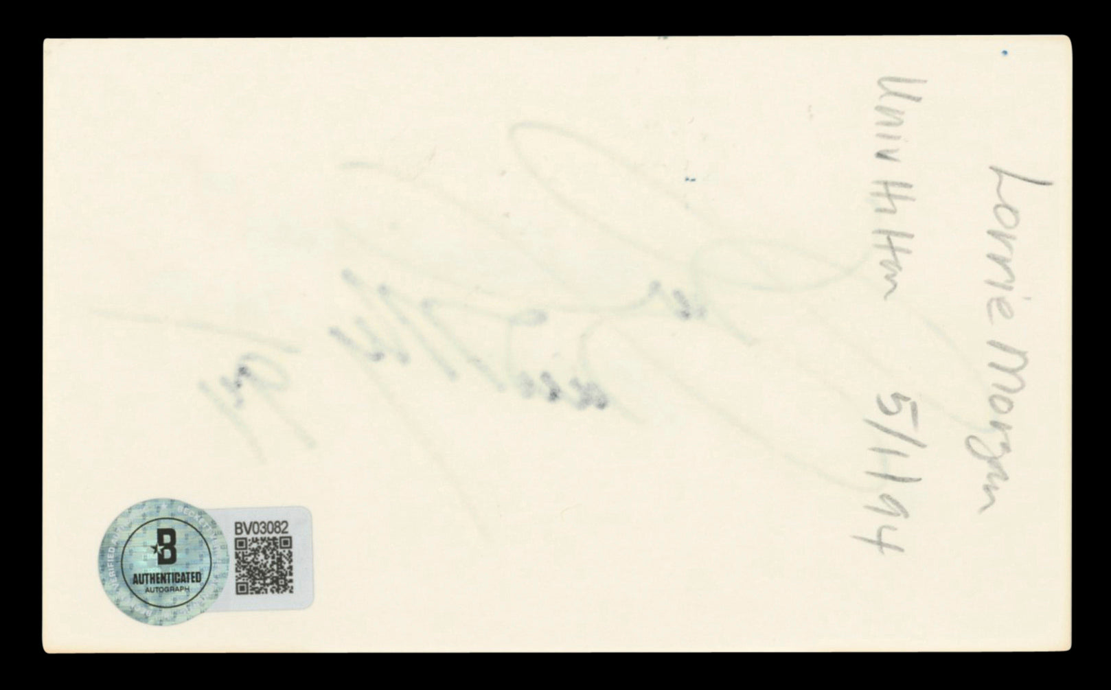 Lorrie Morgan 94 Authentic Signed 3x5 Index Card Autographed BAS #BV03082