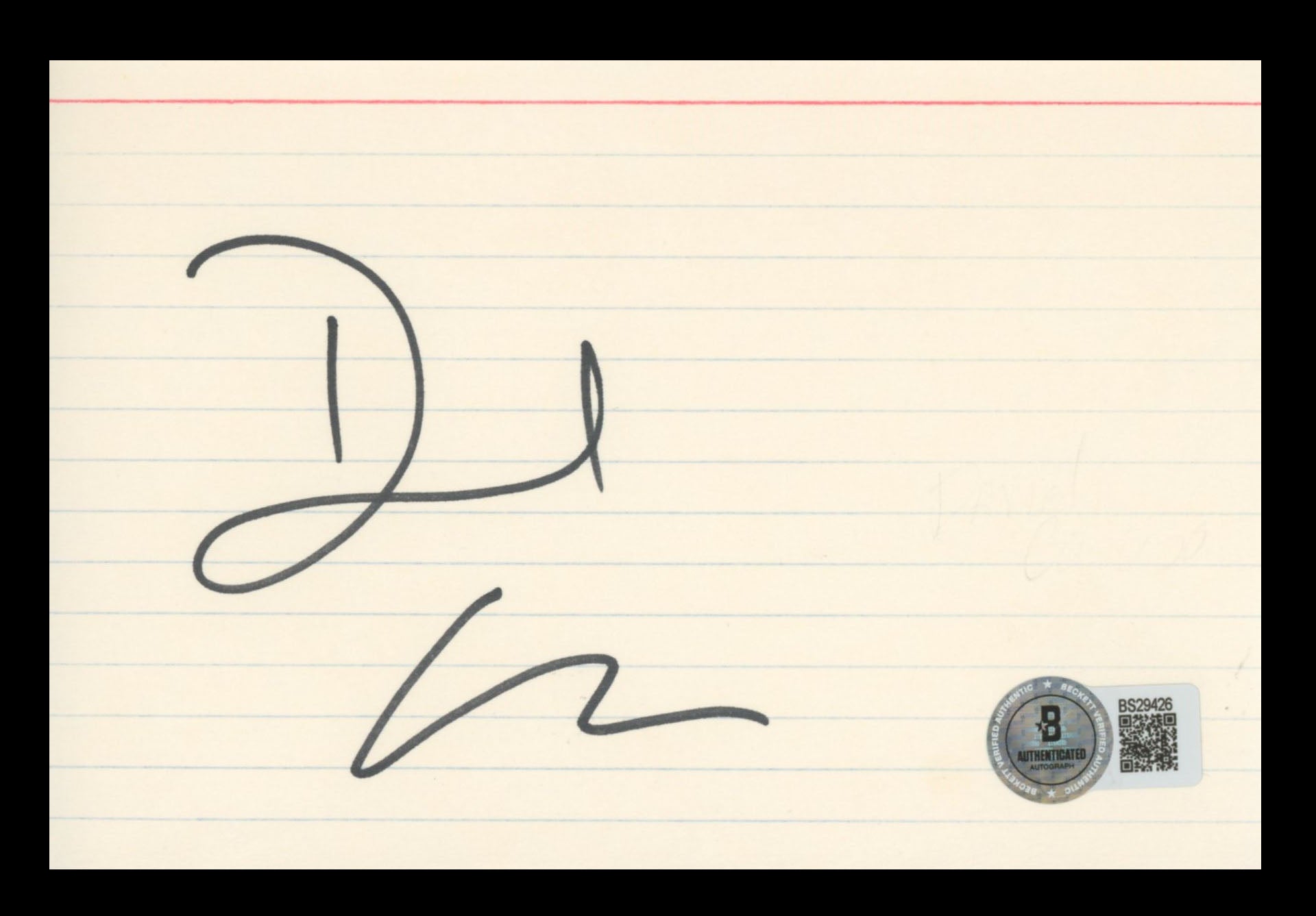 David Caruso CSI Miami Authentic Signed 4x6 Index Card BAS #BS29426