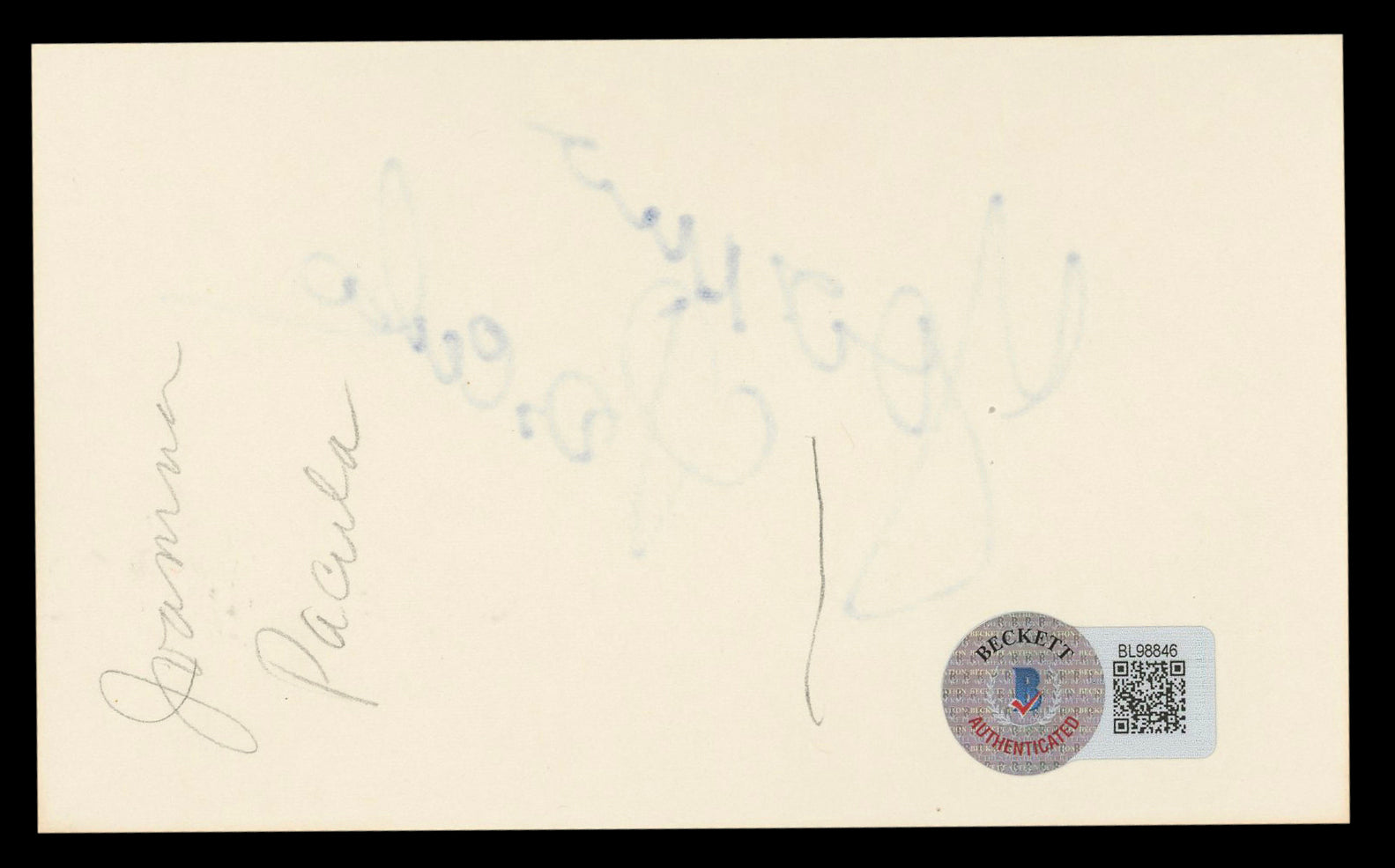 Joanna Pacuła Tombstone Authentic Signed 3x5 Index Card Autographed BAS #BL98846