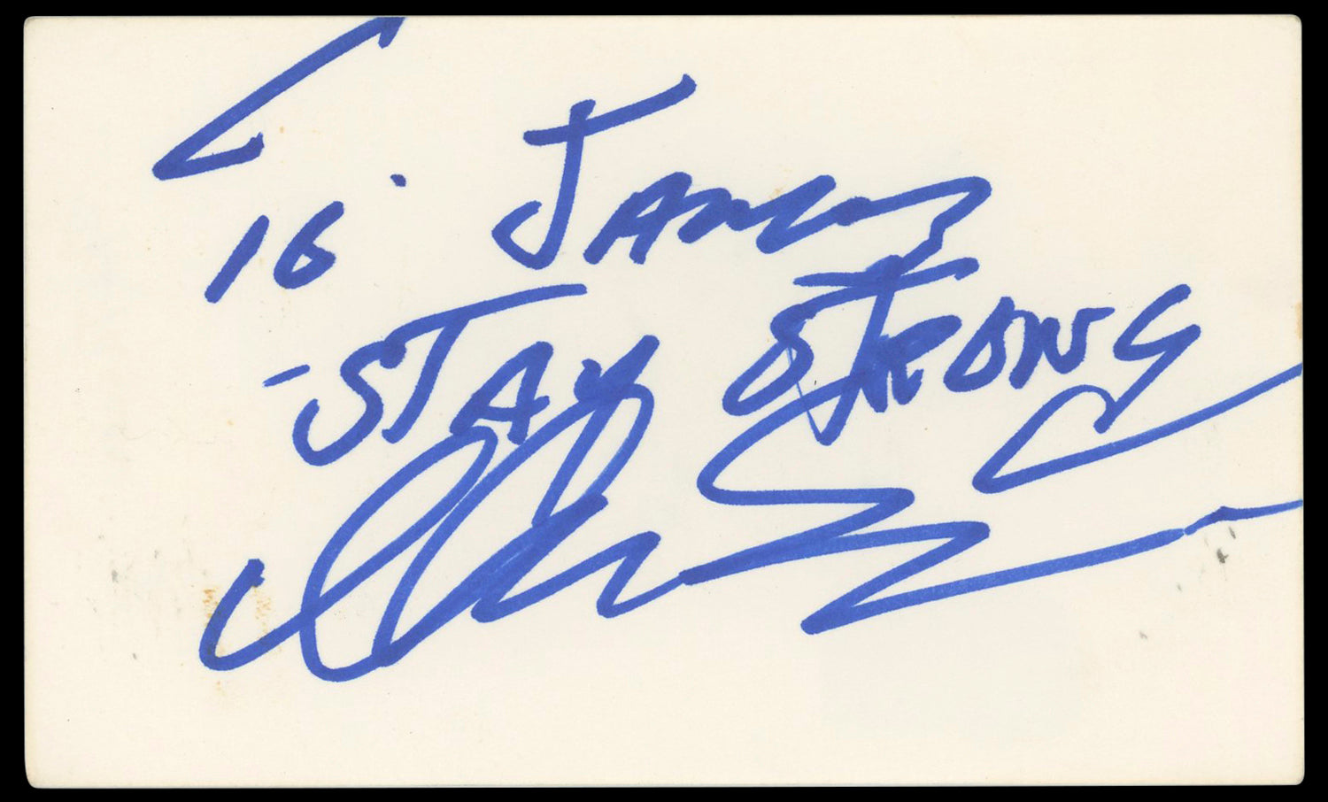 Ike Turner Kings of Rhythm "Stay Strong" Signed 3x5 Index Card BAS #BN33327
