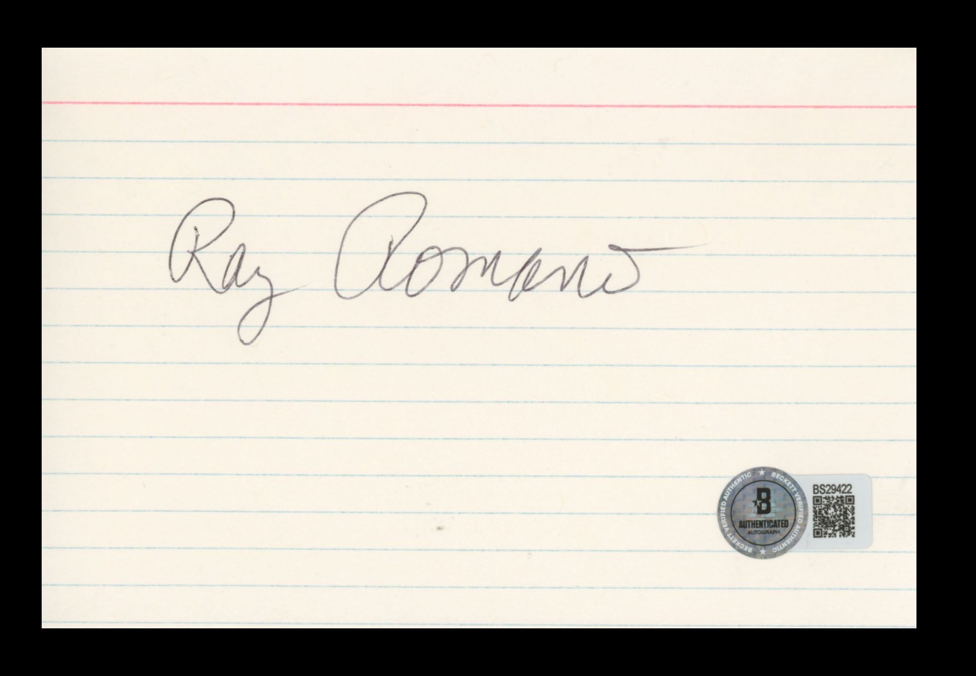 Ray Romano Everybody Loves Raymond Authentic Signed 4x6 Index Card BAS #BS29422