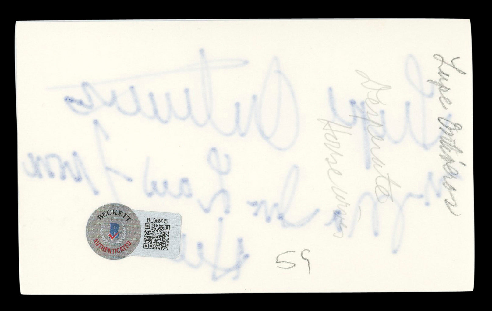 Lupe Ontiveros "Ma In Law from Hell" Signed 3x5 Index Card BAS #BL96935