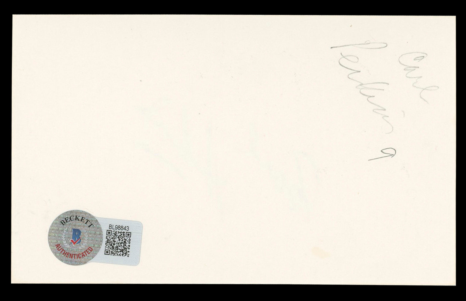 Carl Perkins Million Dollar Quartet Authentic Signed 3x5 Index Card BAS #BL98843