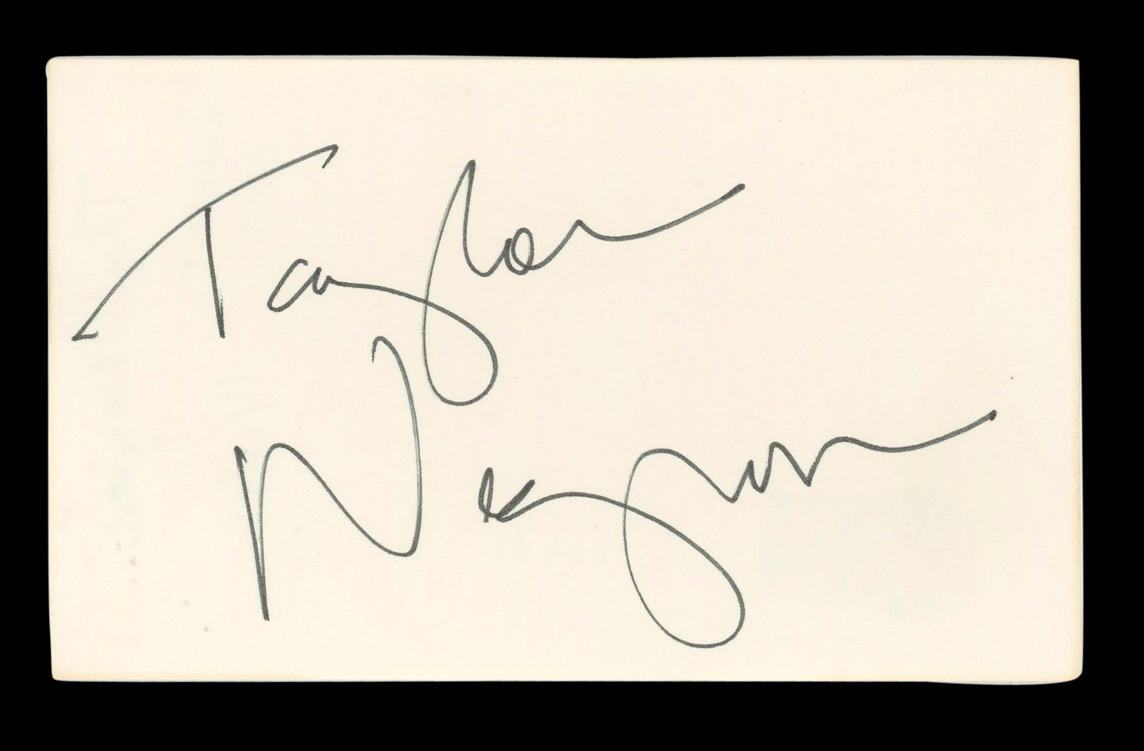 Taylor Negron The Last Boy Scout Authentic Signed 3x5 Index Card BAS #BL96938