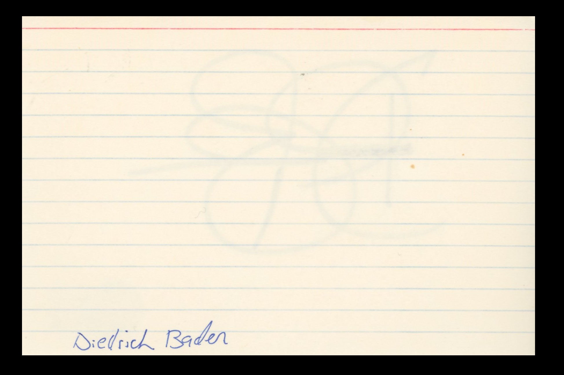 Diedrich Bader American Housewife Authentic Signed 4x6 Index Card BAS #BS29416