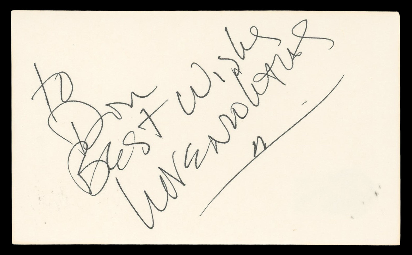 Lorenzo Lamas Falcon Crest Authentic Signed 3x5 Index Card BAS #BN06550