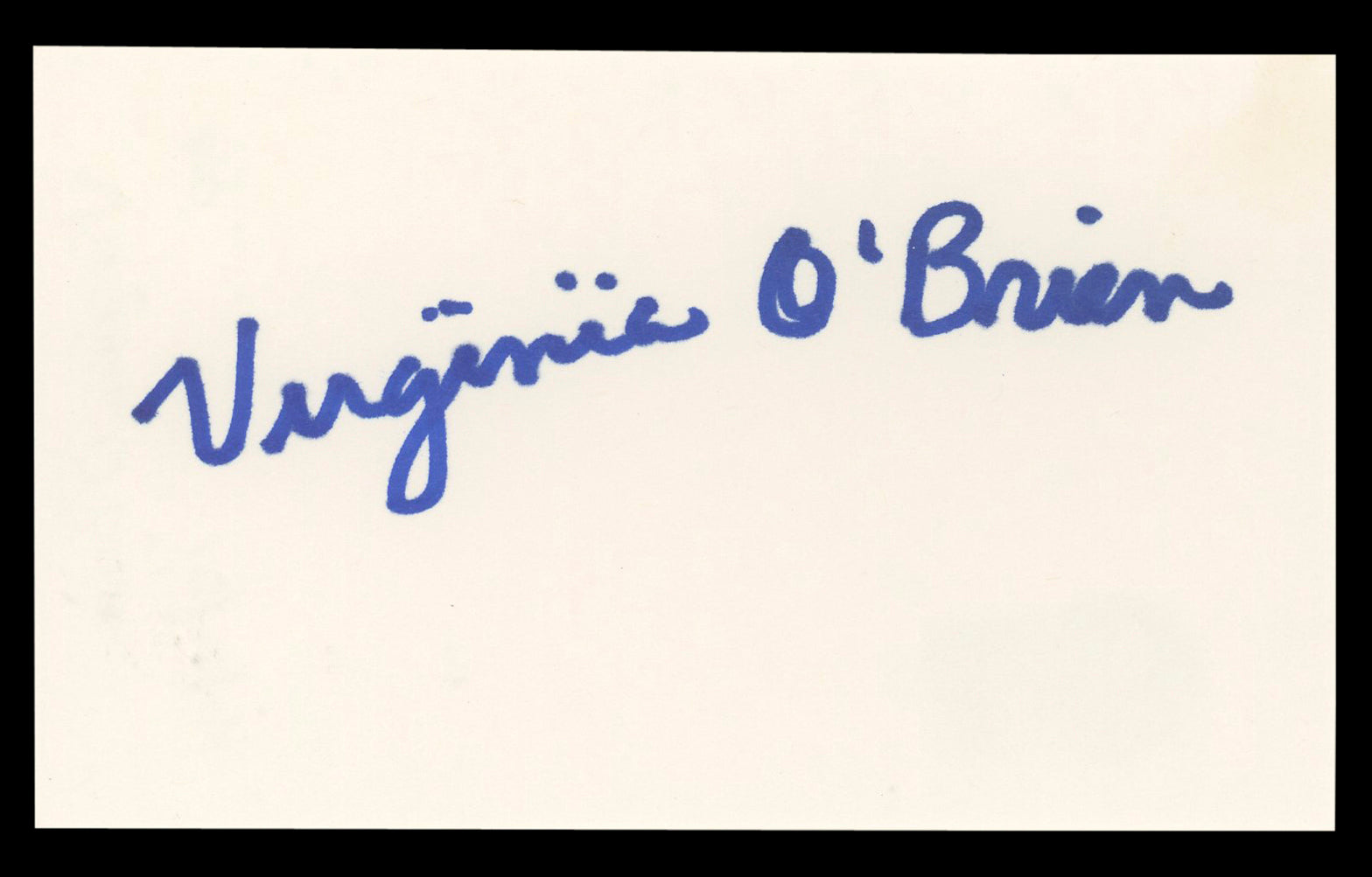 Virginia O'Brien The Harvey Girls Authentic Signed 3x5 Index Card BAS #BL98839