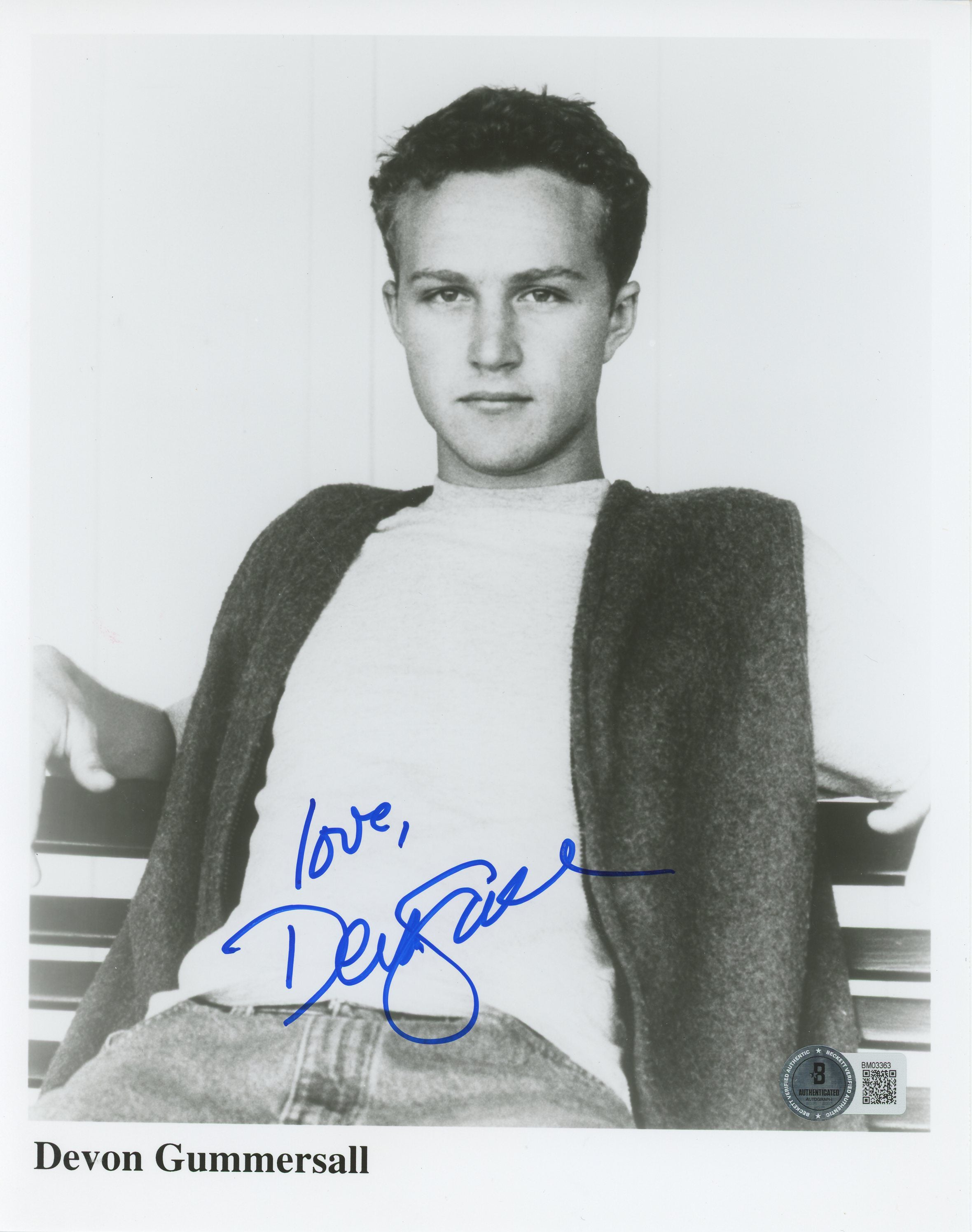 Devon Gummersall Nashville "Love" Signed 8x10 Black & White Photo BAS #BM03363