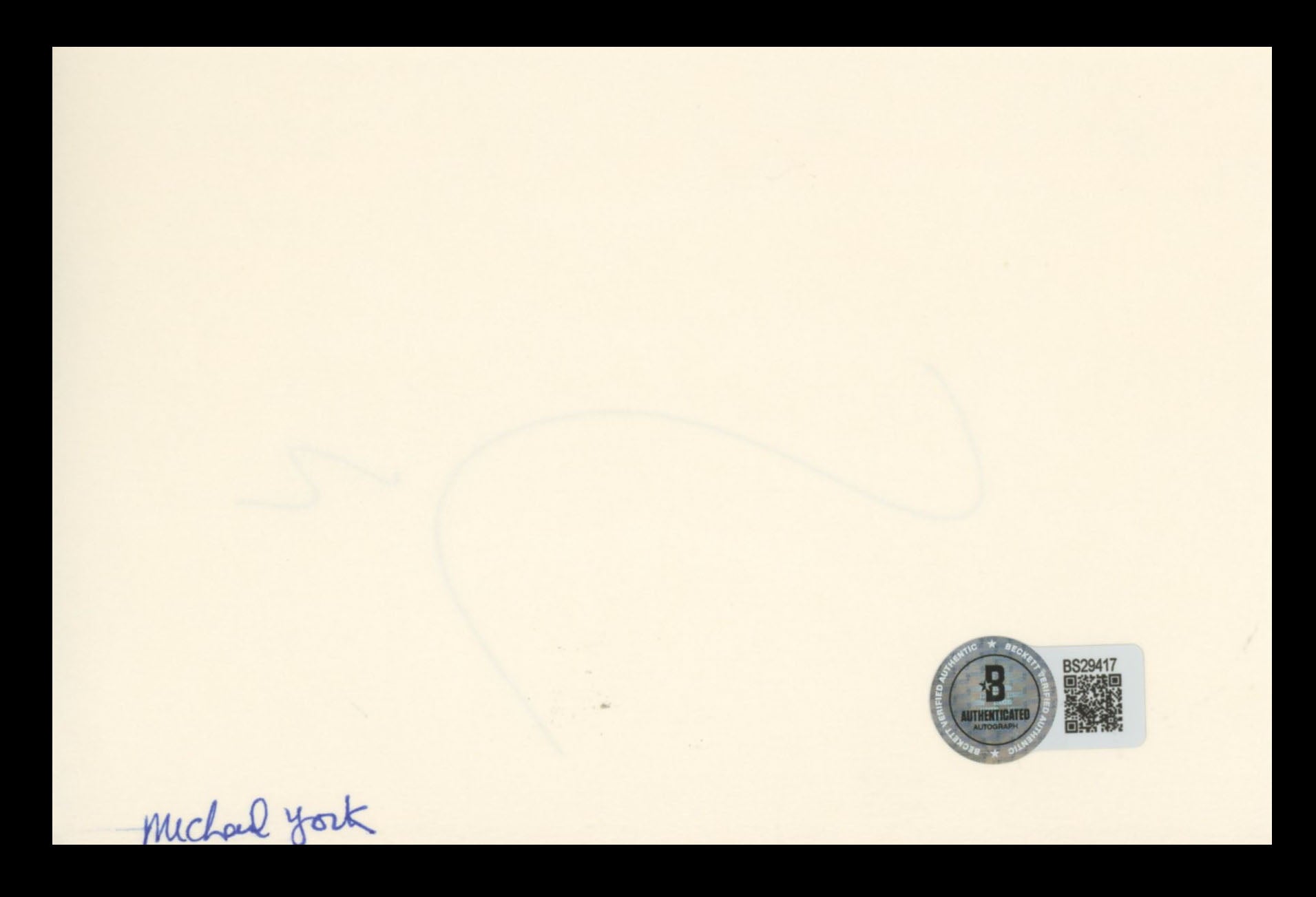 Michael York Something for Everyone Authentic Signed 4x6 Index Card BAS #BS29417