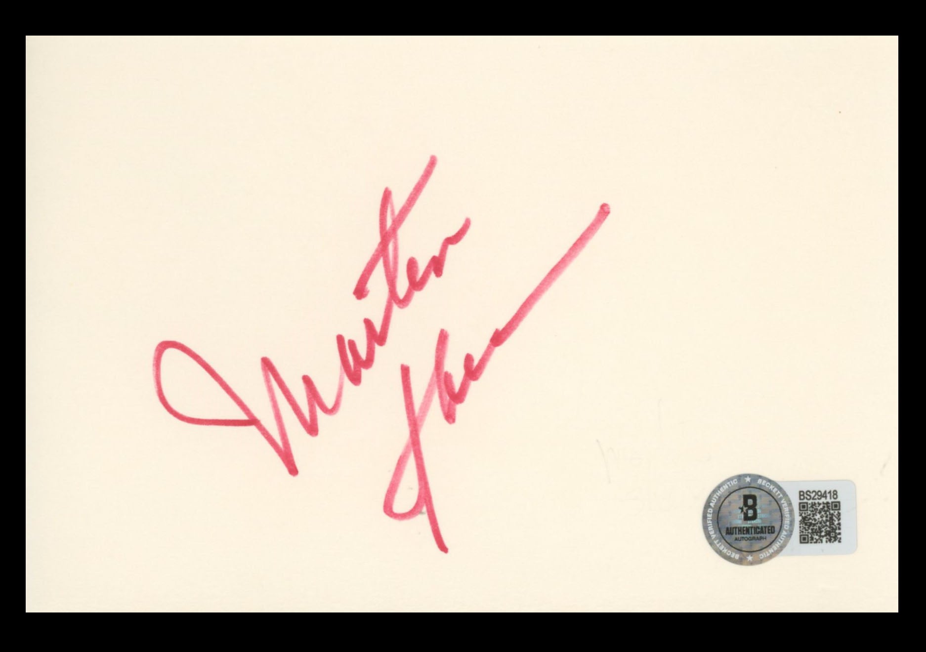 Martin Sheen Apocalypse Now Authentic Signed 4x6 Index Card BAS #BS29418