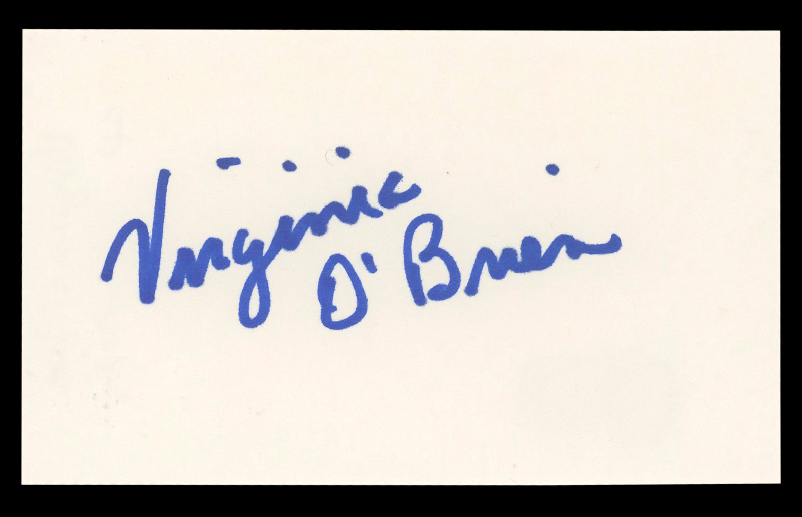 Virginia O'Brien The Harvey Girls Authentic Signed 3x5 Index Card BAS #BL98838