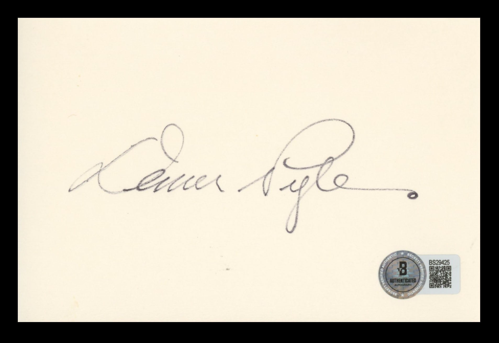 Denver Pyle The Dukes Of Hazzard Authentic Signed 4x6 Index Card BAS #BS29425