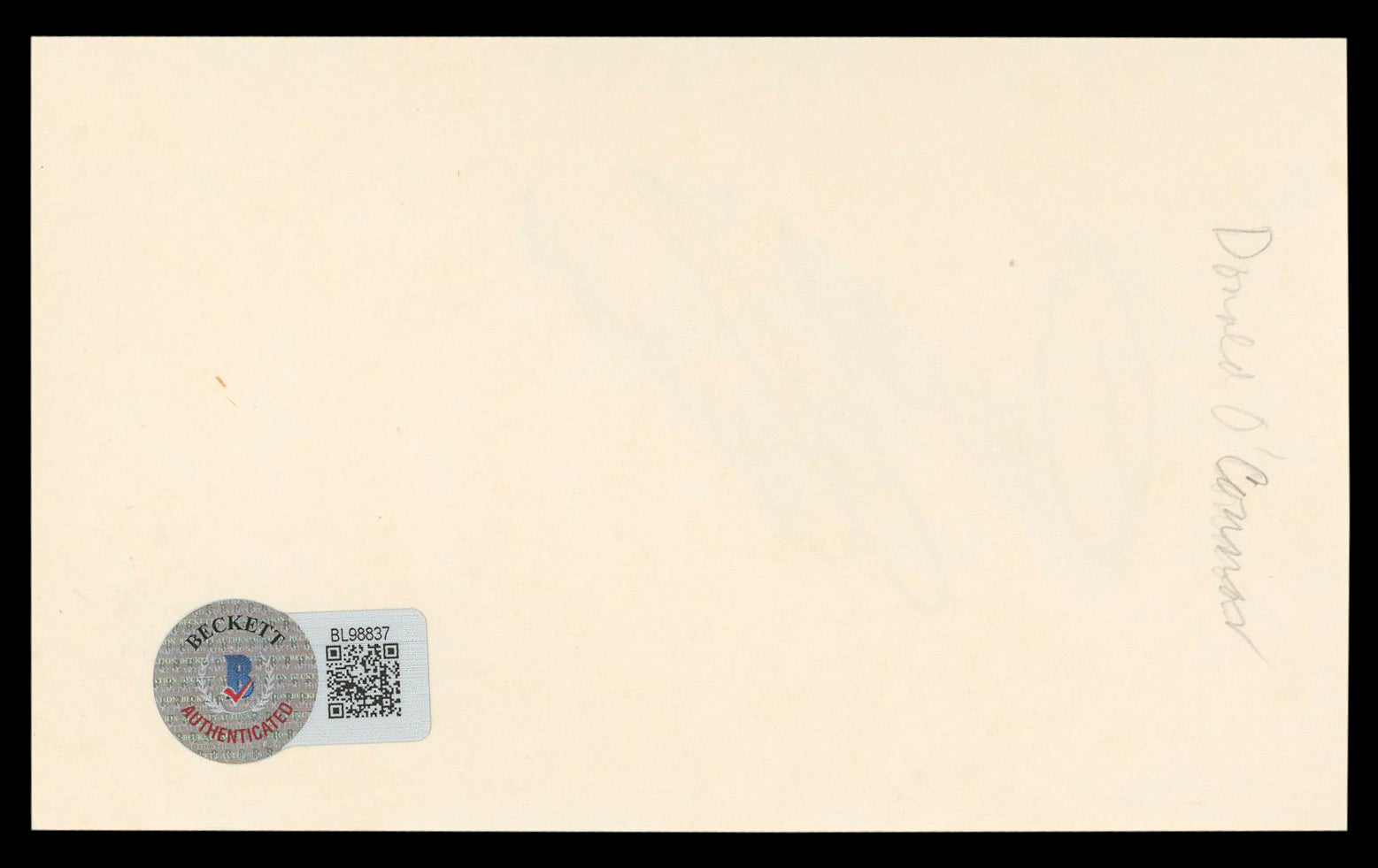 Donald O'Connor Singin' in the Rain Authentic Signed 3x5 Index Card BAS #BL98837