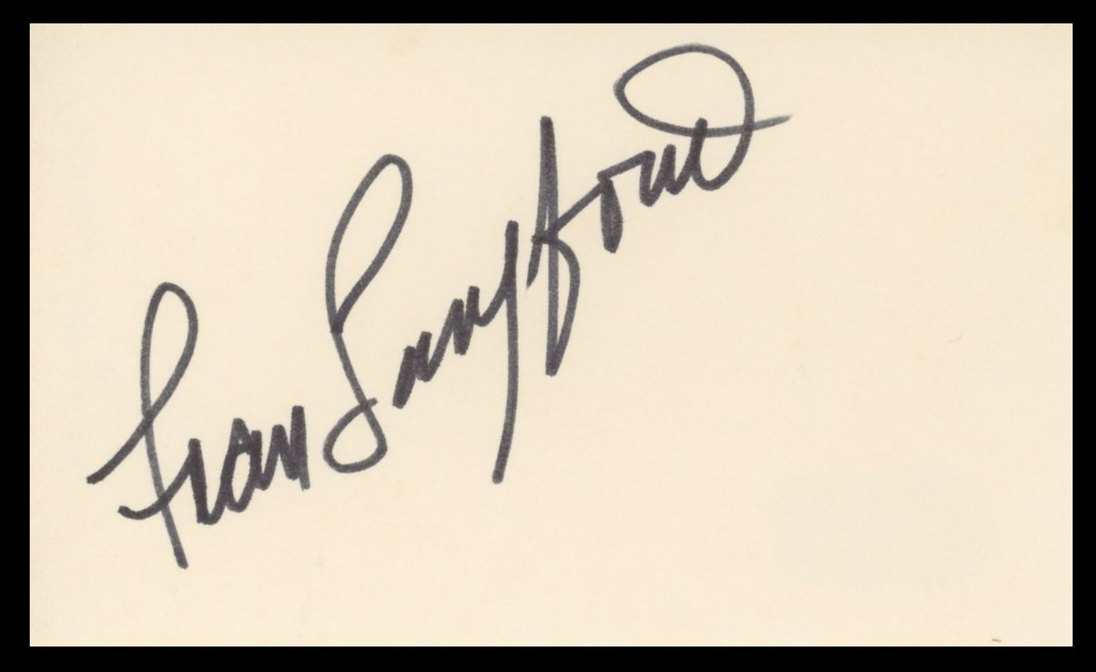 Frances Langford Every Night at Eight Signed 3x5 Index Card BAS #BV59069