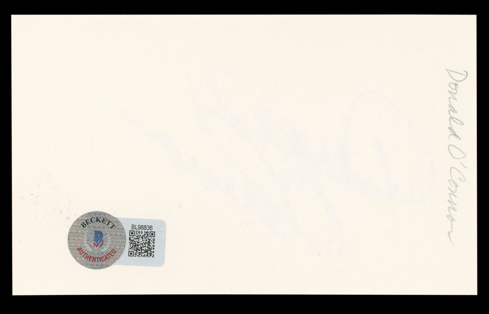 Donald O'Connor Singin' in the Rain Authentic Signed 3x5 Index Card BAS #BL98836