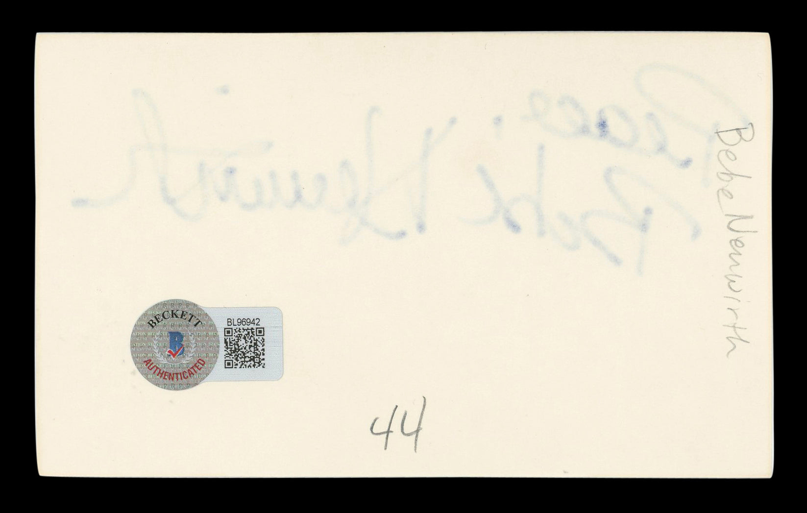 Bebe Neuwirth Cheers "Peace" Signed 3x5 Index Card Autographed BAS #BL96942