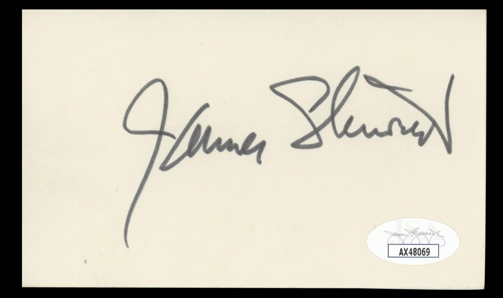 James Stewart It's a Wonderful Life Authentic Signed 3x5 Index Card JSA #AZ48069