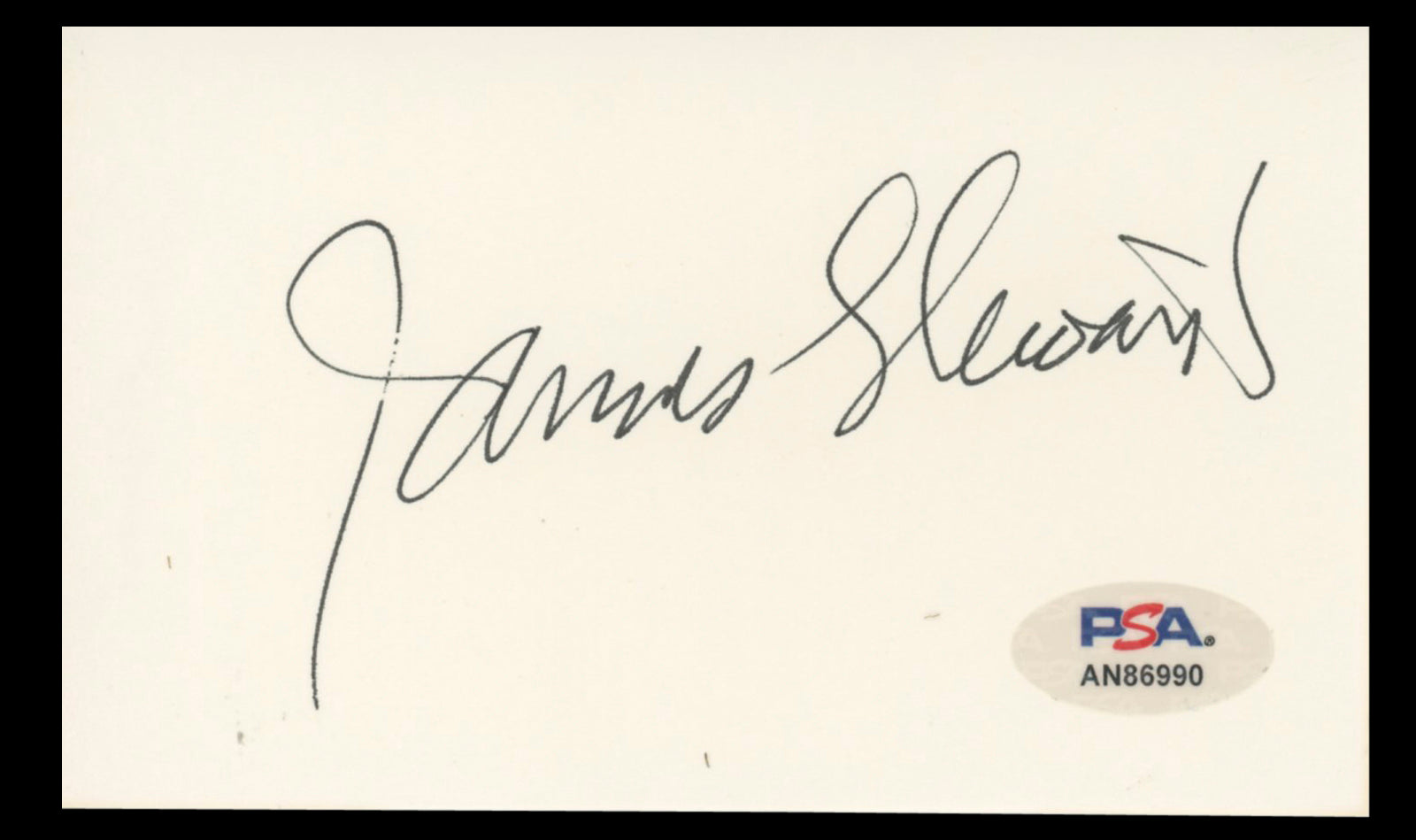 James Stewart It's a Wonderful Life Authentic Signed 3x5 Index Card PSA #AN86990