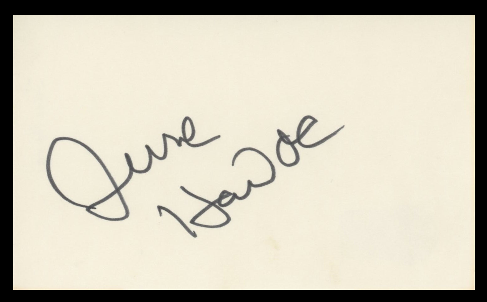 June Havoc Gentleman's Agreement Authentic Signed 3x5 Index Card BAS #BV59039