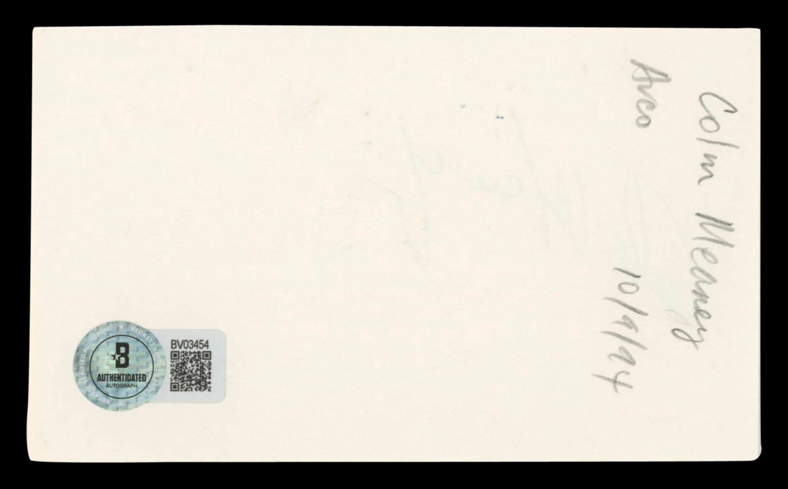Colm Meaney How Harry Became a Tree Authentic Signed 3x5 Index Card BAS #BV03454